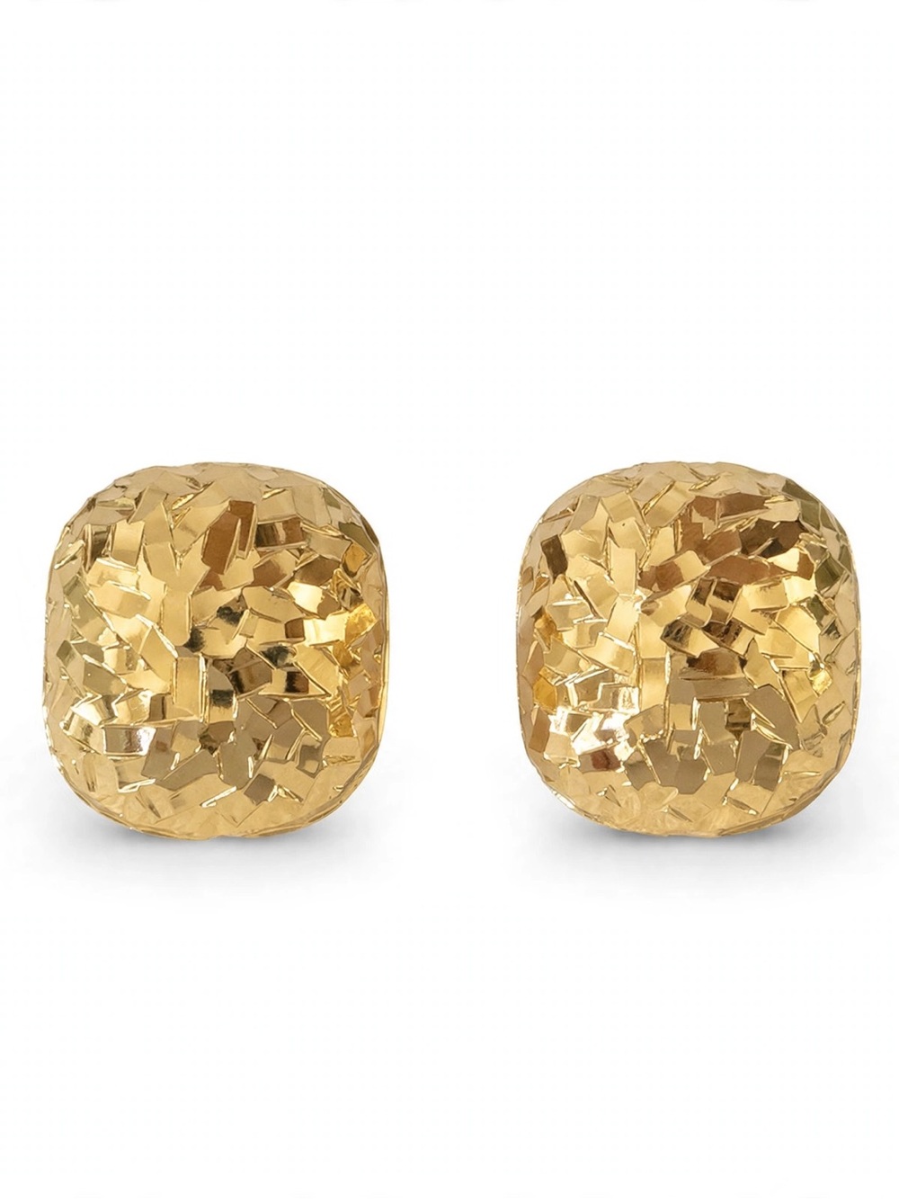 New Gold Nugget Stud Earrings S925 Silver Posts For Women E096